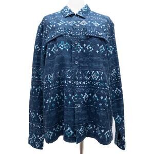 Robert Graham Blue Over Shirt Shacket Size Medium